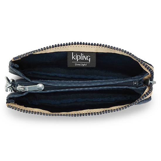 Kipling Creativity Large Pouch Bags Endless Blue Embossed | CA 2086KO